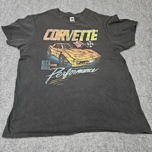 GM Corvette TShirt Mens Large Black‎ High Performance Graphic Retro Racing Tee